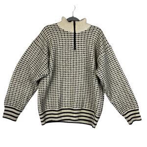 Bratens Eskimo Norway 100% Wool Quarter Zip Sweater Size Large Men's